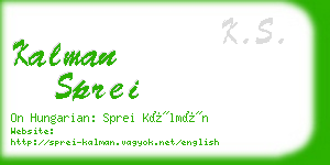 kalman sprei business card